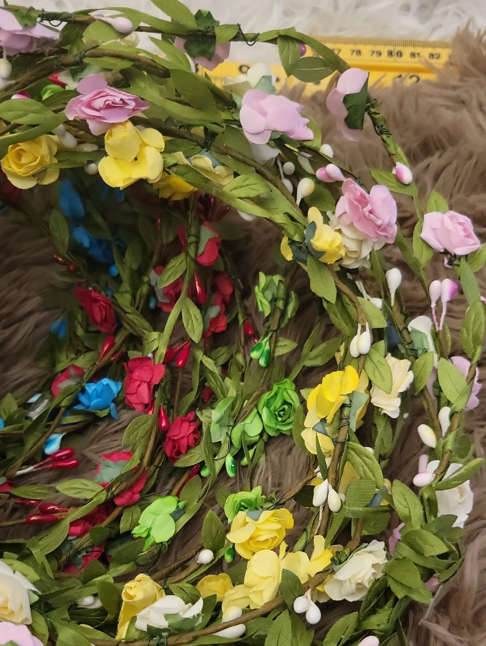 Floral Flower Crown Headbands - Multicolor Rose Wreaths. Bundle Of 22.